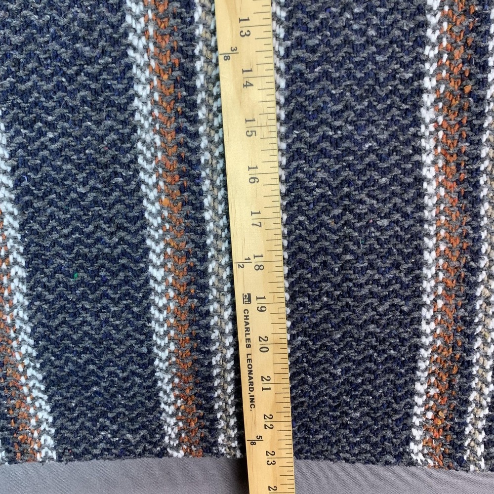 Baja Joe Hoodie Men LG Blue & Gray Striped Woven Pullover Baja Mexican Poncho - Picture 9 of 15